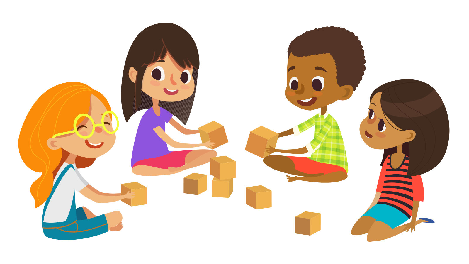 Four children playing